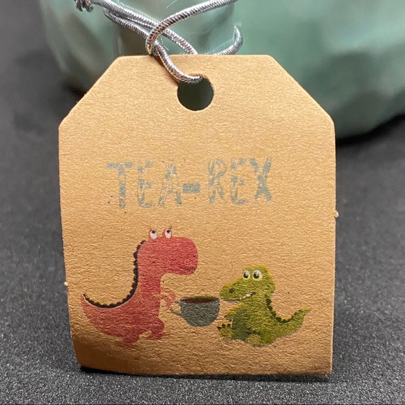 Tea-Rex Dinosaur 🦖 Tea Mug - Light Blue & Green - Picture 4 of 6